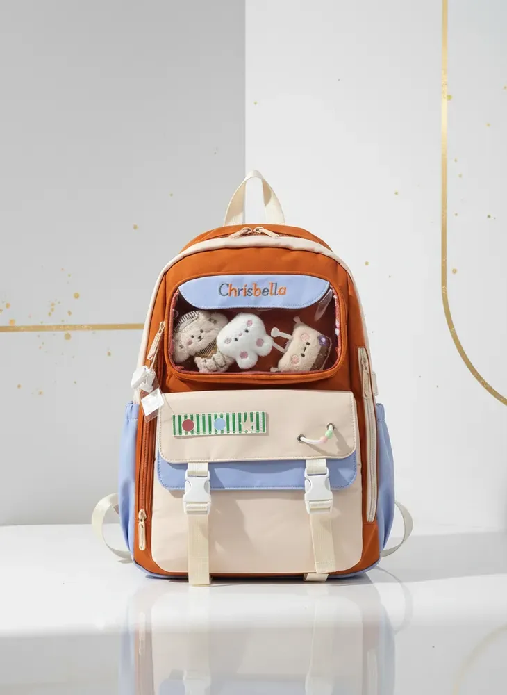 Chrisbella Kawaii Clear Window Backpack with Plush Toys